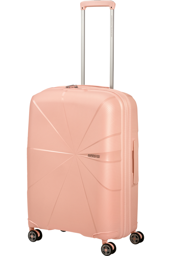 American Tourister StarVibe Spinner Expandable TSA 67cm  Metallic Peach