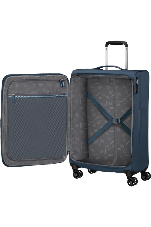 American Tourister Aerospin Spinner Expandable M  Indigo American Tourister Aerospin Spinner Expandable M  Indigo