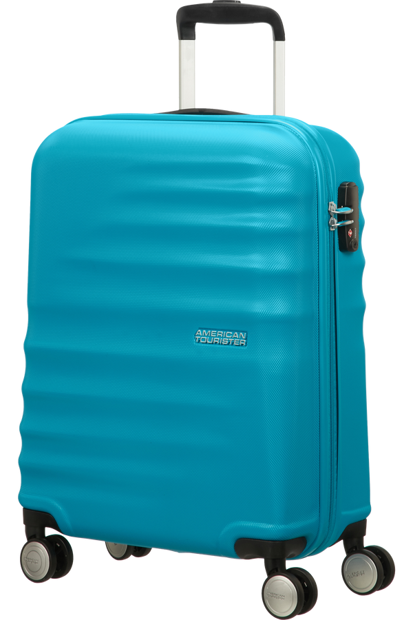 American Tourister Wavebreaker 4-wheel cabin baggage Spinner suitcase 55x40x20cm Summer Sky
