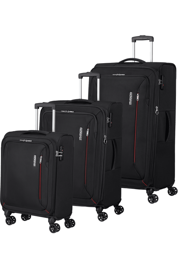 Jet black luggage sales
