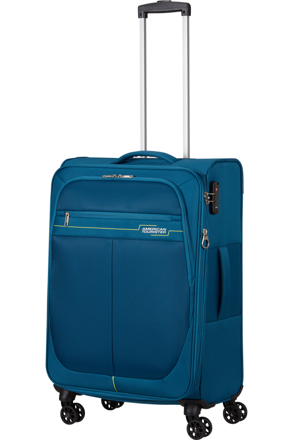 American Tourister Deep Dive Spinner Expandable TSA M  Teal/Lime
