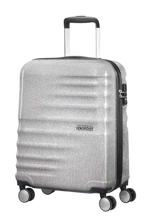 Silver glitter suitcase