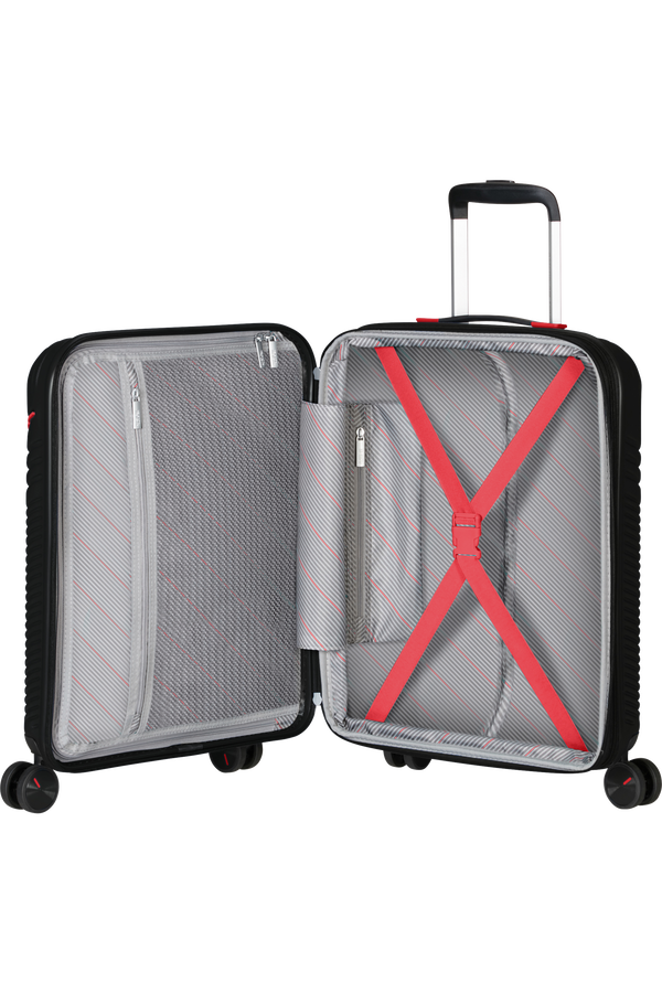 American Tourister Triple Trace Spinner TSA Expandable 55cm  Black/Red