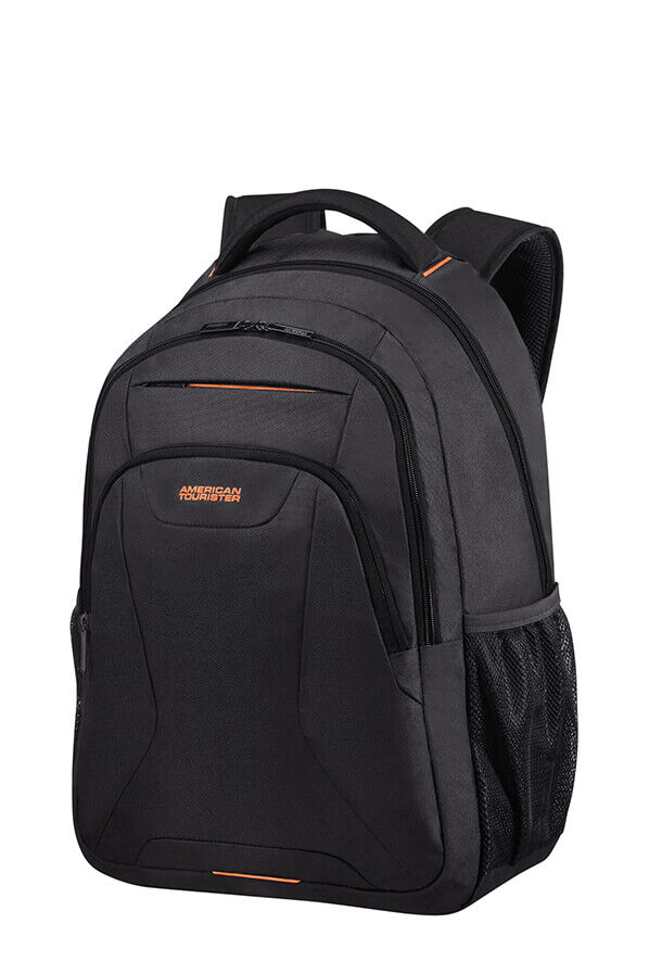 black orange backpack