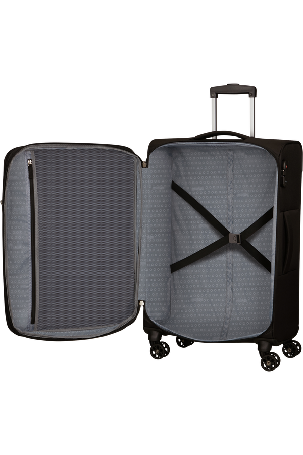 American Tourister Deep Dive Spinner Expandable TSA M  Black/Grey