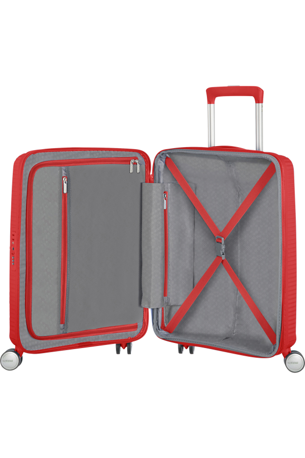 American Tourister Soundbox Spinner Expandable 55cm  Coral Red American Tourister Soundbox Spinner Expandable 55cm  Coral Red