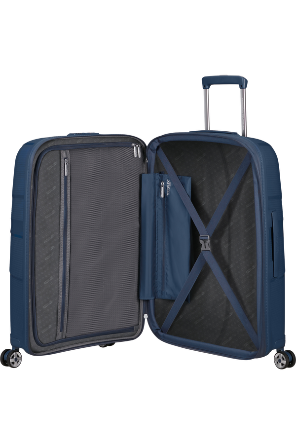 American Tourister Starvibe Spinner Expandable TSA 67cm Navy American Tourister Starvibe Spinner Expandable TSA 67cm Navy