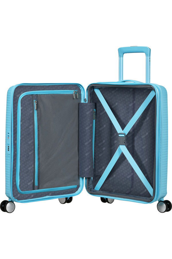 American Tourister SoundBox Spinner TSA Expandable 55cm  Blueberry Fizz