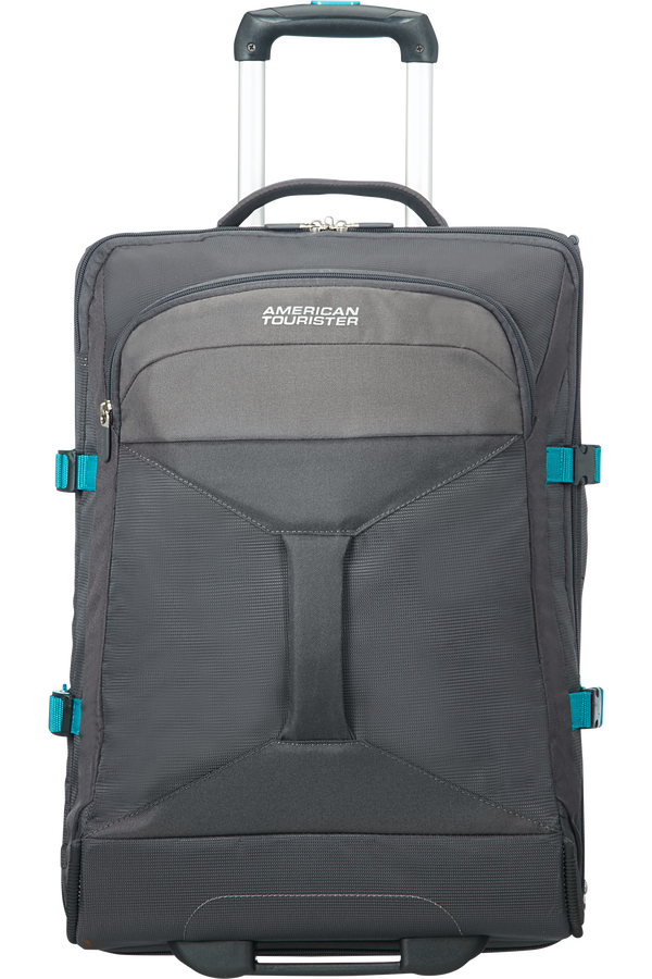 American Tourister Road Quest Duffle with Wheels 55X40X20cm  Grey/Turquoise