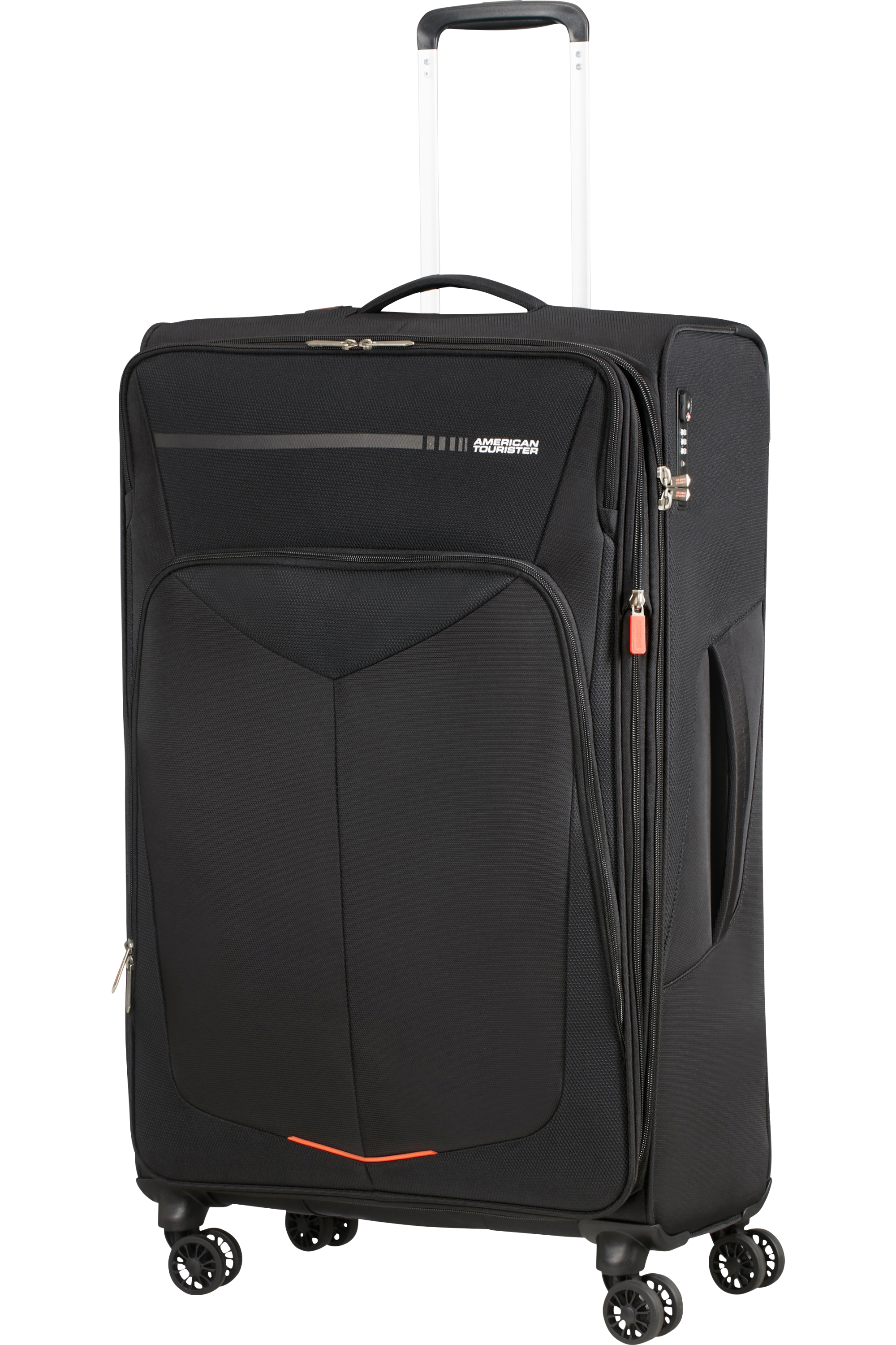 American Tourister Daring Dash - Spinner M, uitbreidbare koffer, 66,5 cm, 67/75 L, zwart/blauw (zwart/blauw