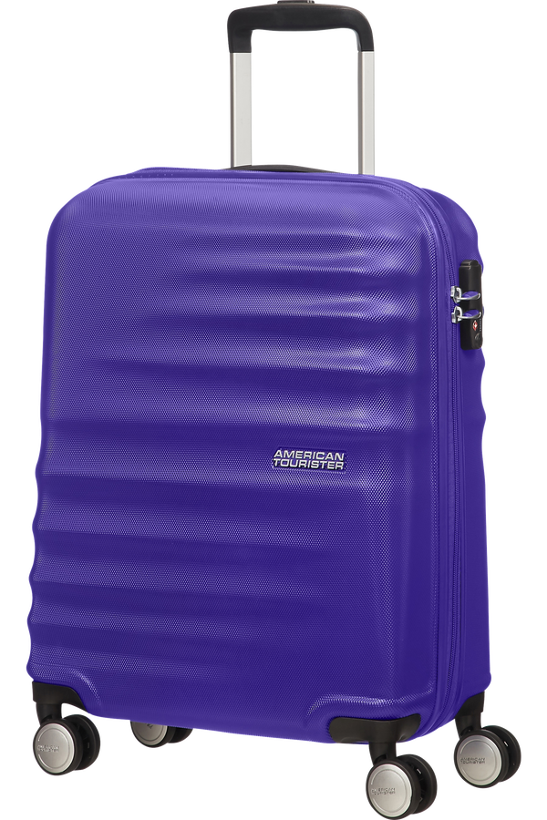 American Tourister Wavebreaker 4-wheel cabin baggage Spinner suitcase 55x40x20cm Nautical Blue