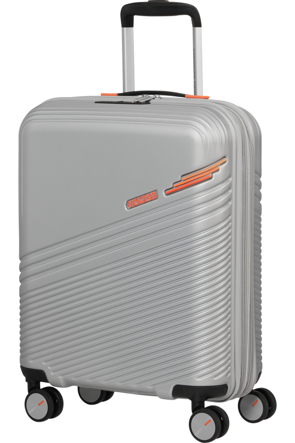 American Tourister Triple Trace Spinner TSA Expandable 55cm  Silver/Orange