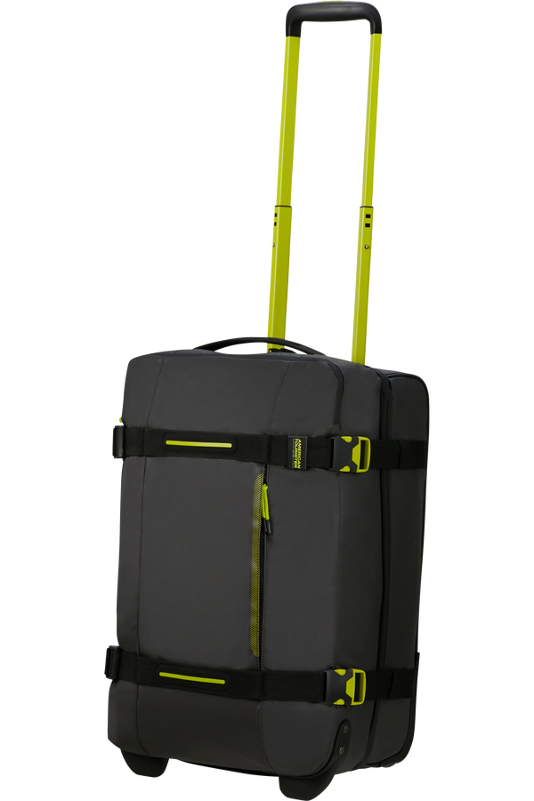 American Tourister Urban Track Duffle with Wheels Coated S  Black/Lime American Tourister Urban Track Duffle with Wheels Coated S  Black/Lime