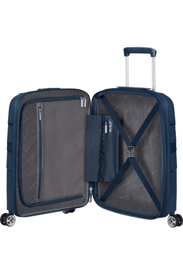 American Tourister Starvibe Spinner Expandable TSA 55cm Navy American Tourister Starvibe Spinner Expandable TSA 55cm Navy