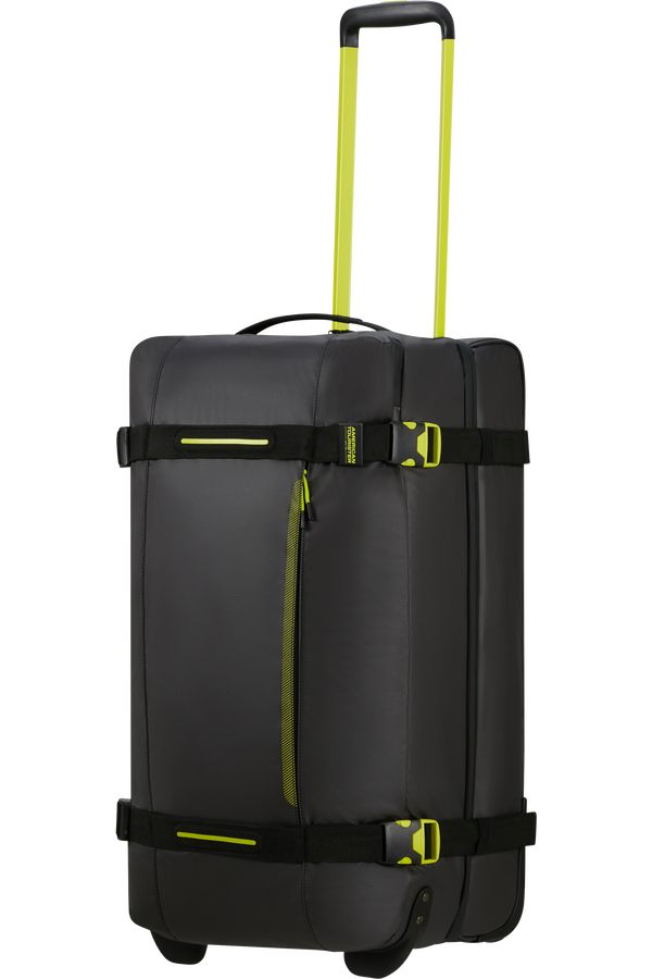 American Tourister Urban Track Duffle with Wheels Coated M  Black/Lime American Tourister Urban Track Duffle with Wheels Coated M  Black/Lime