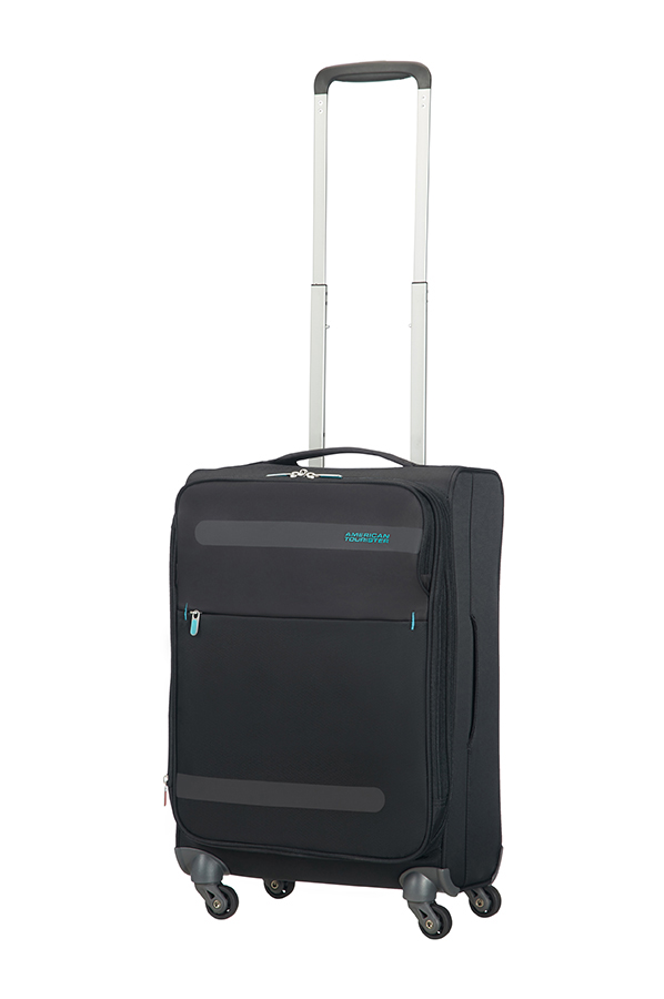 american tourister herolite super light spinner 55 expandable volcanic black