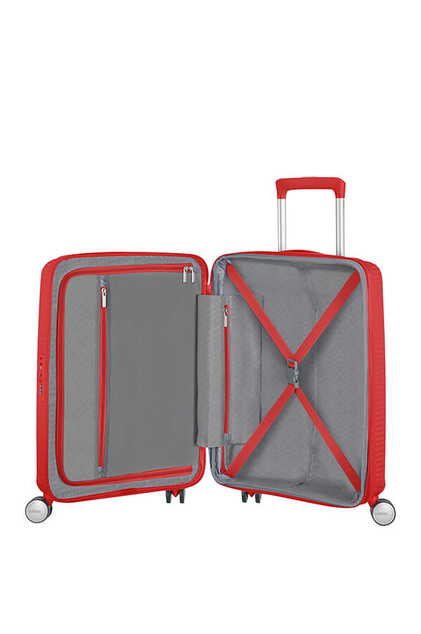 Soundbox Spinner Expandable 55cm Coral Red | American Tourister UK